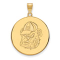 10k Gold LogoArt University of Georgia Bulldog Extra Large Disc Pendant
