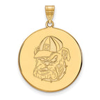 10k Gold LogoArt University of Georgia Bulldog Extra Large Disc Pendant