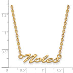 Sterling Silver Gold-plated LogoArt Florida State University Noles Script Medium Pendant 18 inch Necklace