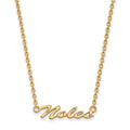 Sterling Silver Gold-plated LogoArt Florida State University Noles Script Medium Pendant 18 inch Necklace