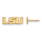 Sterling Silver Gold-plated LogoArt Louisiana State University L-S-U Extra Small Post Earrings