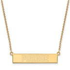Sterling Silver Gold-plated LogoArt Purdue University Small Bar 18 inch Necklace