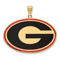 Sterling Silver Gold-plated LogoArt University of Georgia Letter G Extra Large Enameled Pendant