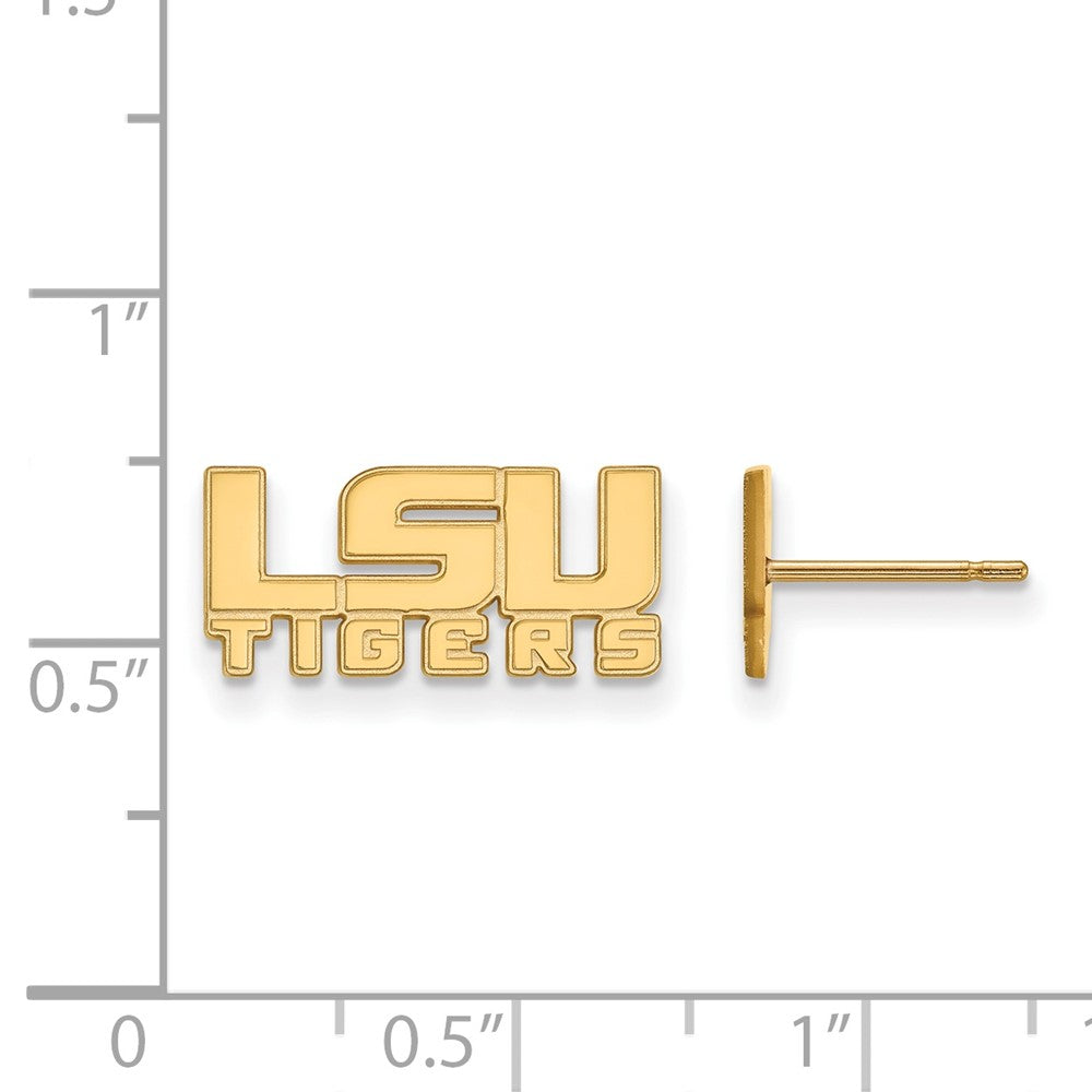 14k Gold LogoArt Louisiana State University L-S-U Tigers Extra Small Post Earrings