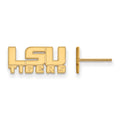 14k Gold LogoArt Louisiana State University L-S-U Tigers Extra Small Post Earrings