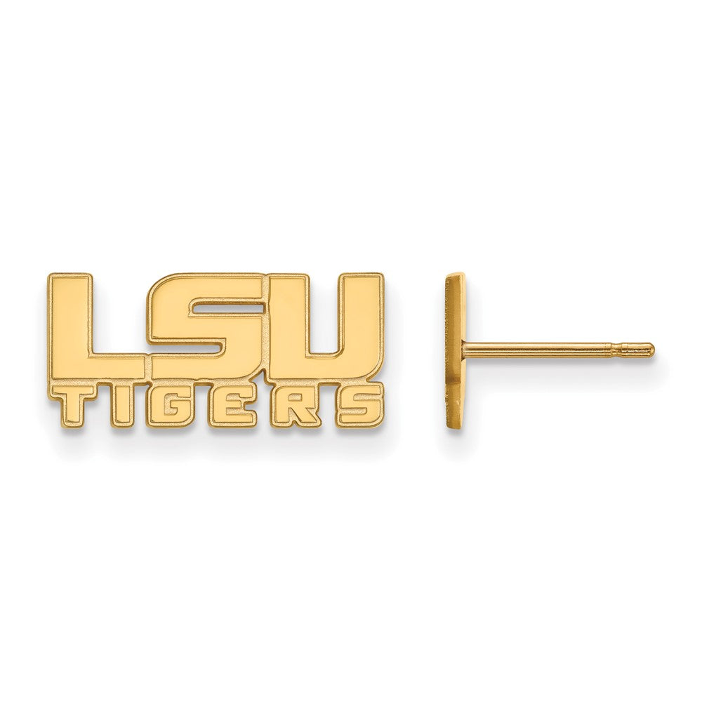 14k Gold LogoArt Louisiana State University L-S-U Tigers Extra Small Post Earrings
