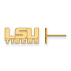 10k Gold LogoArt Louisiana State University L-S-U Tigers Extra Small Post Earrings