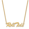 Sterling Silver Gold-plated LogoArt University of Alabama Roll Tide Script Large Pendant 18 inch Necklace