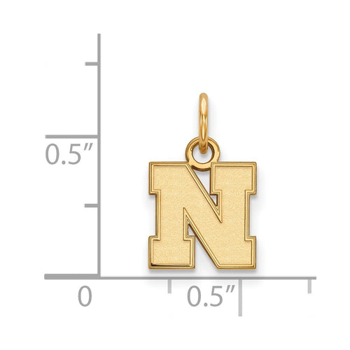 10k Gold LogoArt University of Nebraska Letter N Extra Small Pendant