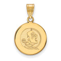 10k Gold LogoArt Florida State University Seminole Medium Disc Pendant