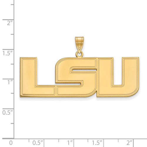 10k Gold LogoArt Louisiana State University L-S-U Extra Large Pendant