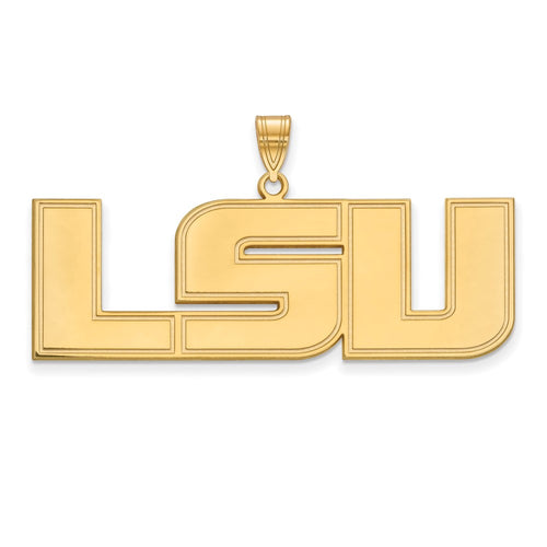 10k Gold LogoArt Louisiana State University L-S-U Extra Large Pendant