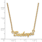 10k Gold LogoArt The Ohio State University Small Buckeyes Script 18 inch Necklace