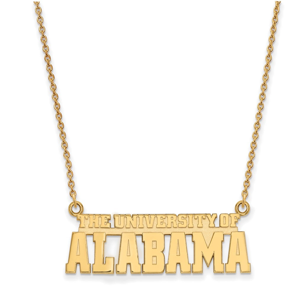 10k Gold LogoArt The University of Alabama Large Pendant 18 inch Necklace