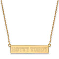 Sterling Silver Gold-plated LogoArt University of Mississippi Hotty Toddy Small Bar 18 inch Necklace