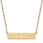 Sterling Silver Gold-plated LogoArt University of Mississippi Hotty Toddy Small Bar 18 inch Necklace