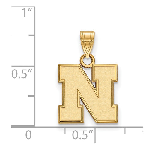 10k Gold LogoArt University of Nebraska Letter N Small Pendant