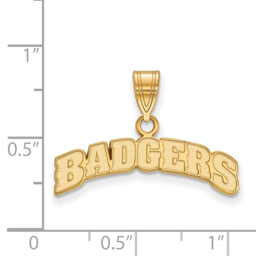 10k Gold LogoArt University of Wisconsin Badgers Medium Pendant