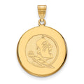 10k Gold LogoArt Florida State University Seminole Large Disc Pendant