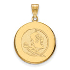 10k Gold LogoArt Florida State University Seminole Large Disc Pendant