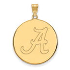 10k Gold LogoArt University of Alabama Letter A Extra Large Disc Pendant