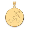 14k Gold LogoArt University of Alabama Letter A Extra Large Disc Pendant