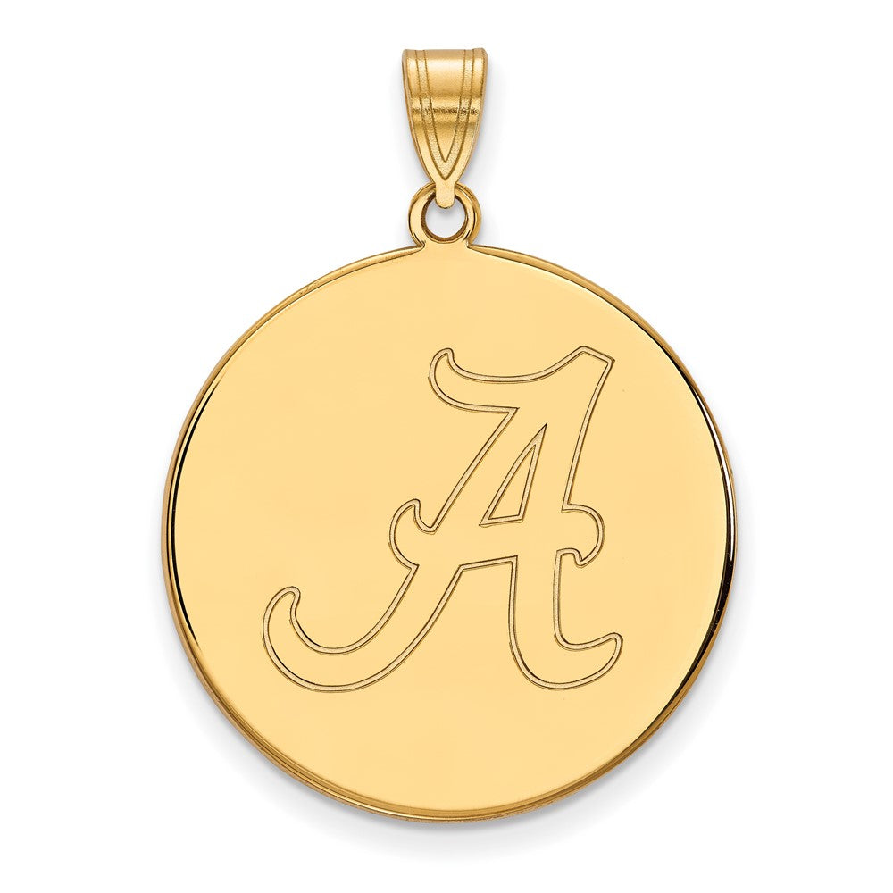 14k Gold LogoArt University of Alabama Letter A Extra Large Disc Pendant