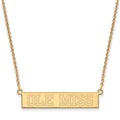 Sterling Silver Gold-plated LogoArt University of Mississippi Ole Miss Small Bar 18 inch Necklace