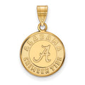 Sterling Silver Gold-plated LogoArt University of Alabama Crimson Tide Medium Disc Pendant