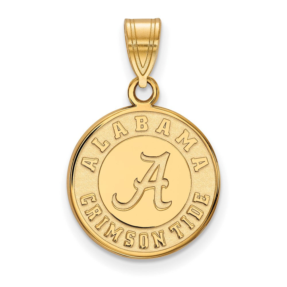 Sterling Silver Gold-plated LogoArt University of Alabama Crimson Tide Medium Disc Pendant