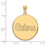10k Gold LogoArt University of Florida Gators Script Extra Large Disc Pendant