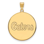 10k Gold LogoArt University of Florida Gators Script Extra Large Disc Pendant