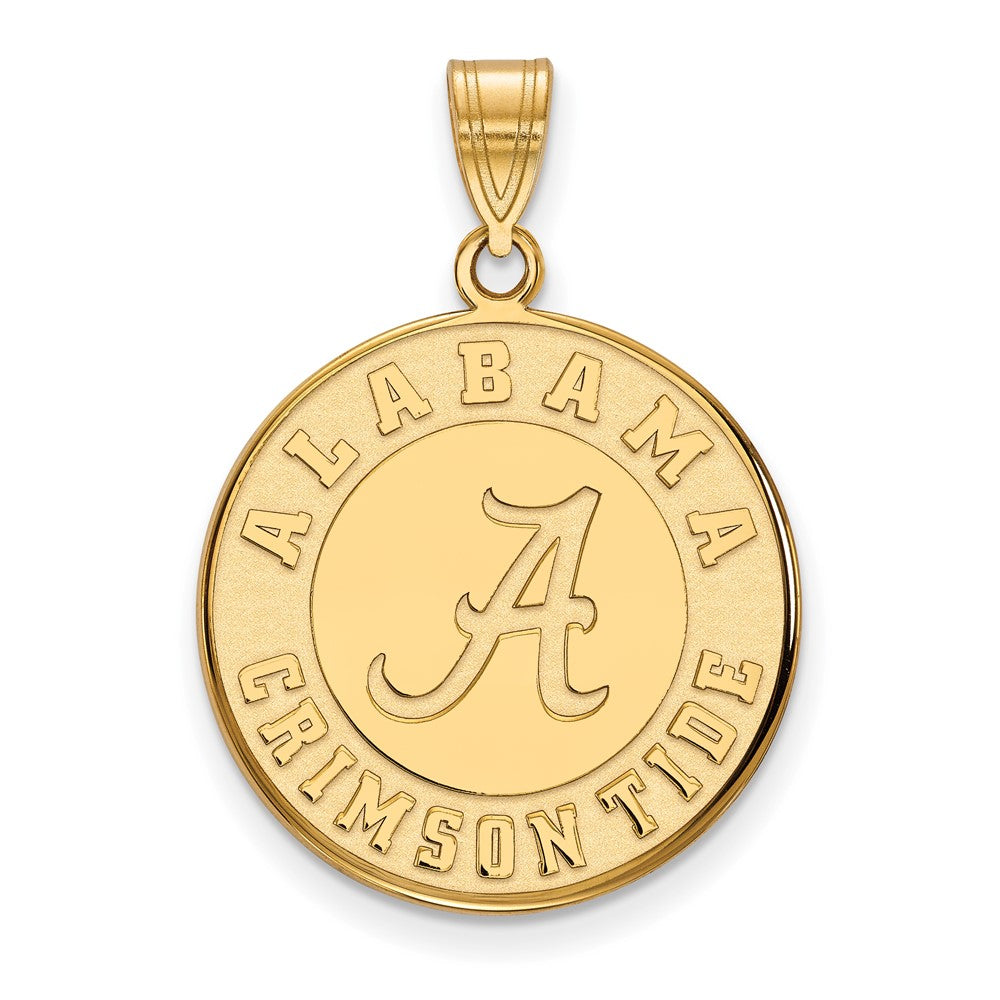Sterling Silver Gold-plated LogoArt University of Alabama Crimson Tide Large Disc Pendant