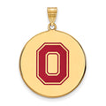 Sterling Silver Gold-plated LogoArt The Ohio State University Letter O Extra Large Enameled Disc Pendant