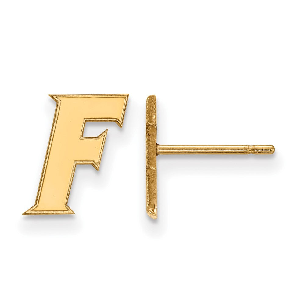 10k Gold LogoArt University of Florida Letter F Extra Small Post Earrings