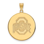 10k Gold LogoArt The Ohio State University Extra Large Disc Pendant
