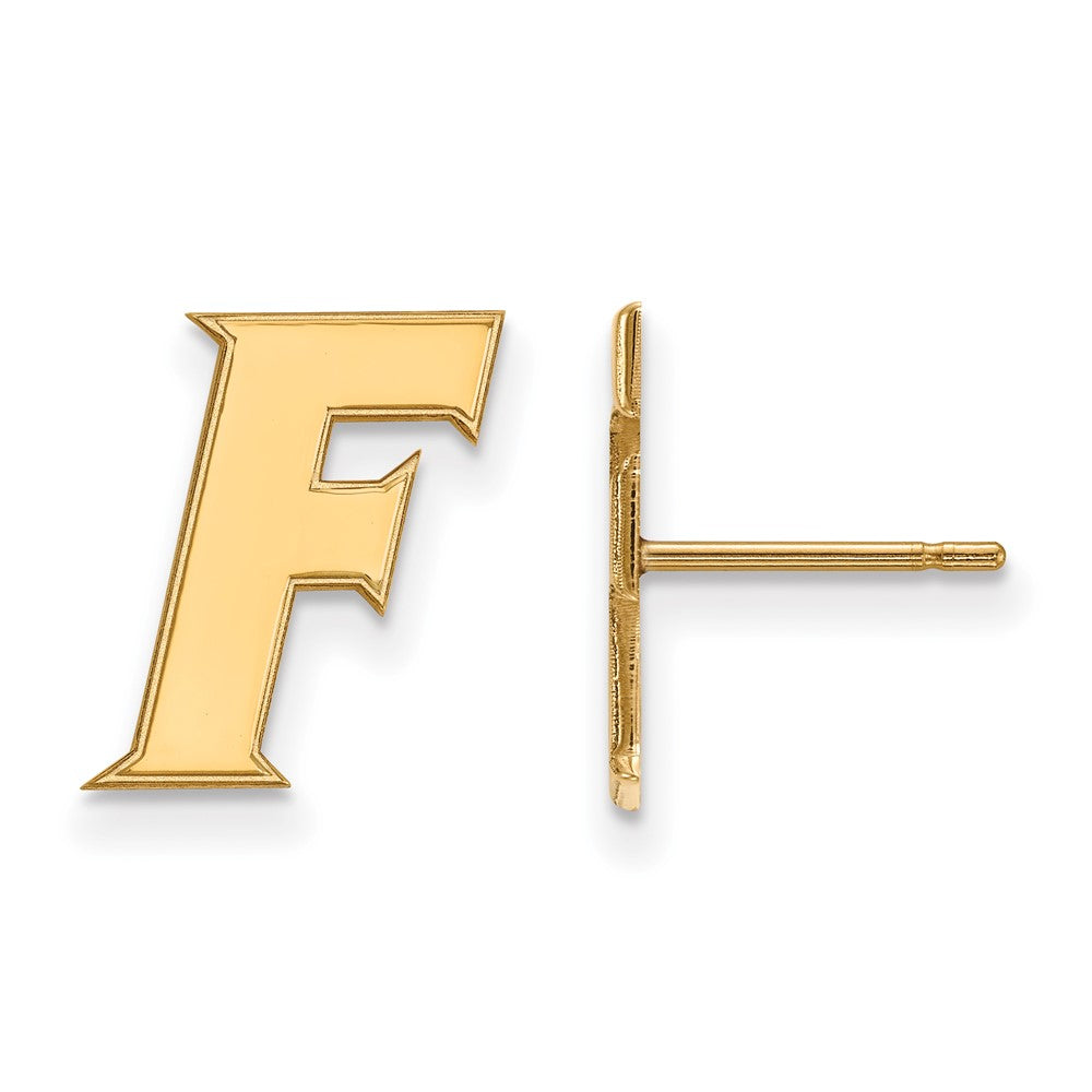 14k Gold LogoArt University of Florida Letter F Small Post Earrings