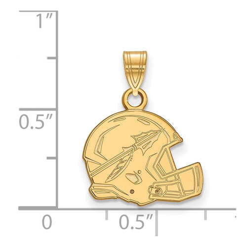 10k Gold LogoArt Florida State University Arrow Medium Football Helmet Pendant