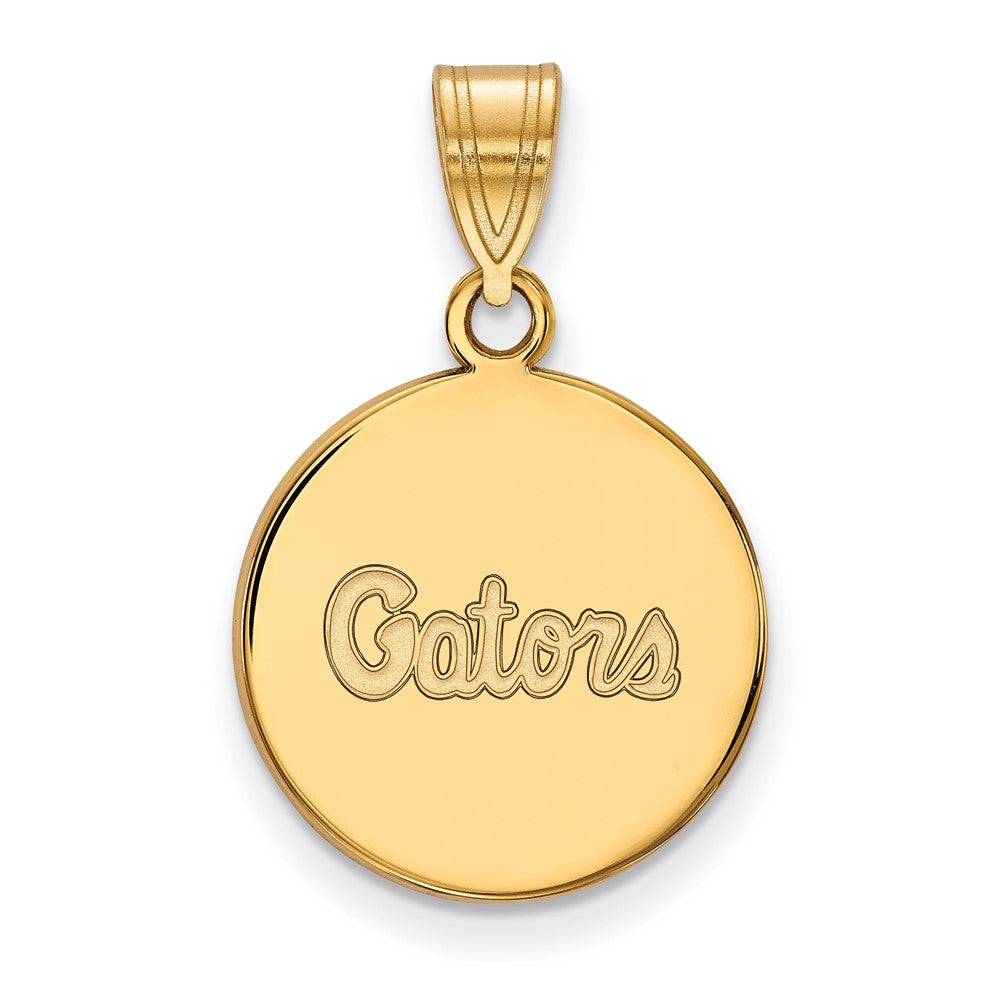 10k Gold LogoArt University of Florida Gators Script Medium Disc Pendant