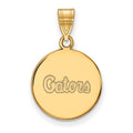 Sterling Silver Gold-plated LogoArt University of Florida Gators Script Medium Disc Pendant