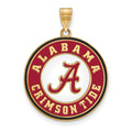 Sterling Silver Gold-plated LogoArt University of Alabama Crimson Tide Extra Large Enameled Disc Pendant