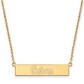 Sterling Silver Gold-plated LogoArt University of Florida Gators Script Small Bar 18 inch Necklace