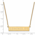 Sterling Silver Gold-plated LogoArt Florida State University Seminoles Small Bar 18 inch Necklace