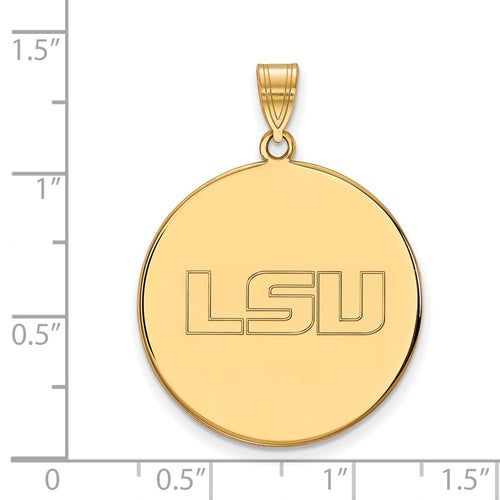 10k Gold LogoArt Louisiana State University L-S-U Extra Large Disc Pendant