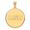 10k Gold LogoArt Louisiana State University L-S-U Extra Large Disc Pendant