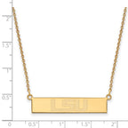 Sterling Silver Gold-plated LogoArt Louisiana State University L-S-U Small Bar 18 inch Necklace