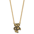 Sterling Silver Gold-plated LogoArt University of Wisconsin Badger Large Enameled Pendant 18 inch Necklace