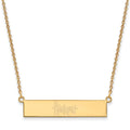 Sterling Silver Gold-plated LogoArt University of Nebraska Huskers Small Bar 18 inch Necklace