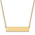 Sterling Silver Gold-plated LogoArt University of Wisconsin Small Bar 18 inch Necklace