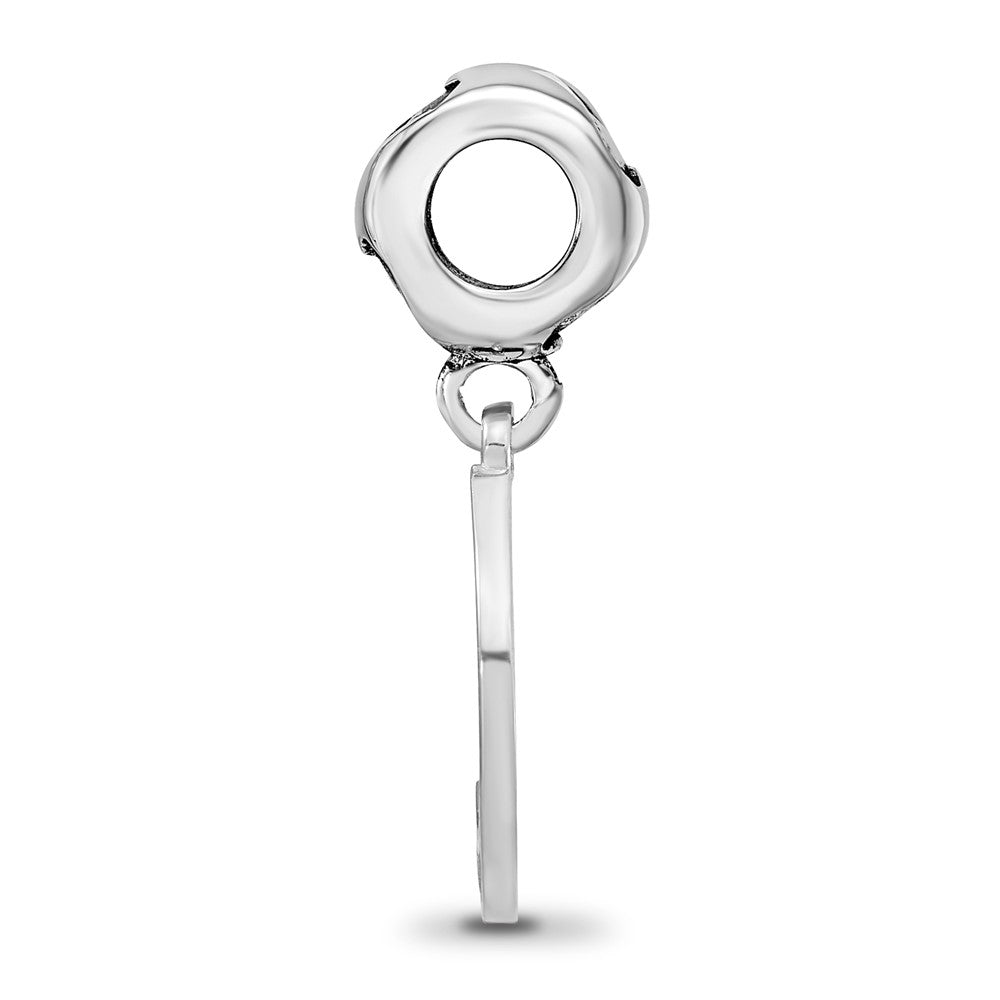 Sterling Silver RH-P LogoArt Gamma Phi Beta Crescent Moon Heart Bead